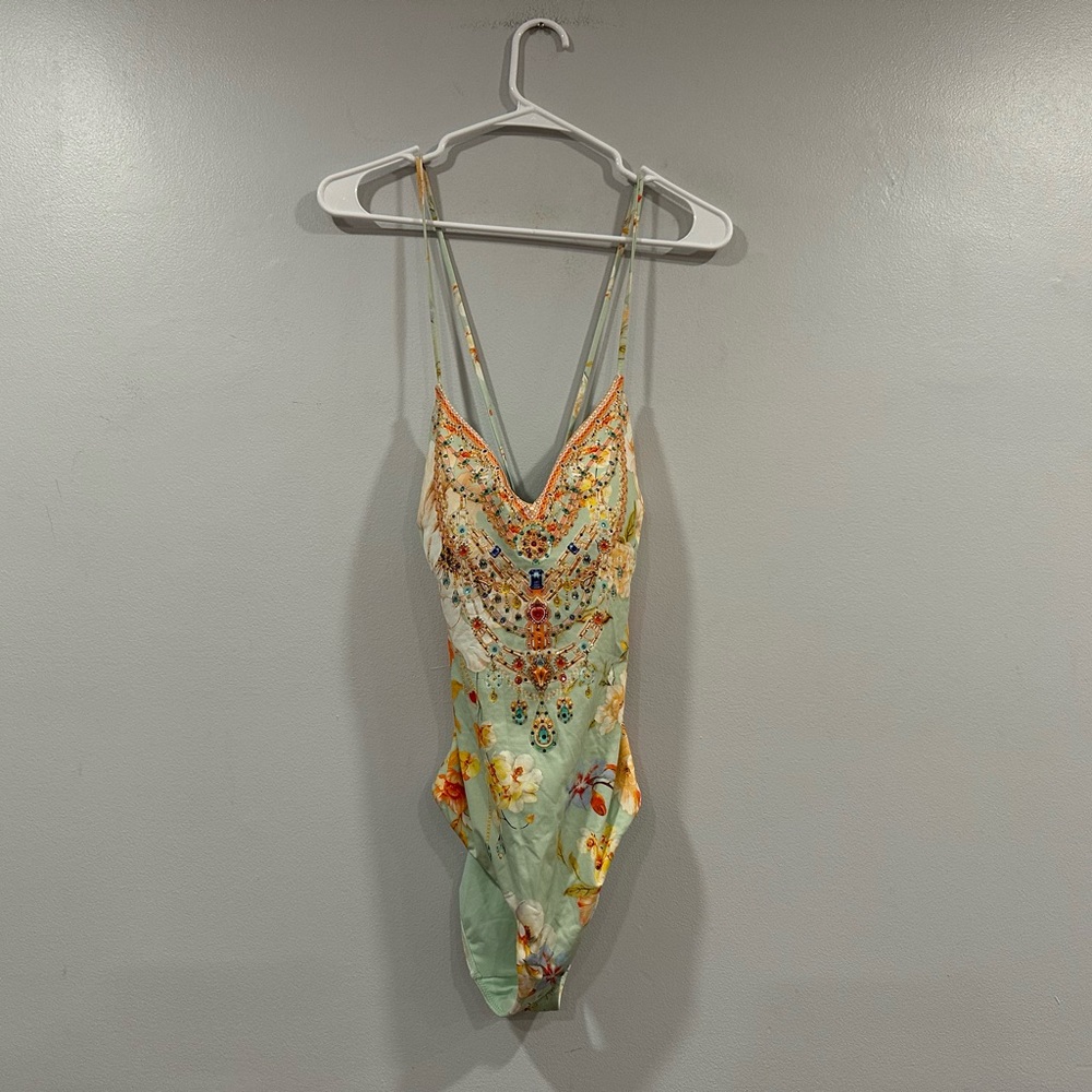 Camilla Talk the Walk Tie Back V Neck One Piece Swimsuit XS/ S?
